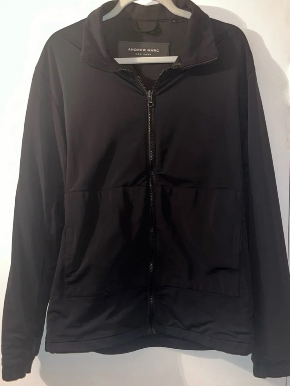 Andrew Marc Black Lightweight Full-Zip Shirt Jacket